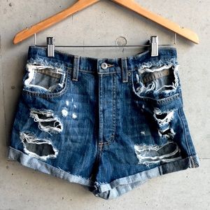 LF Distressed High Waisted Shorts